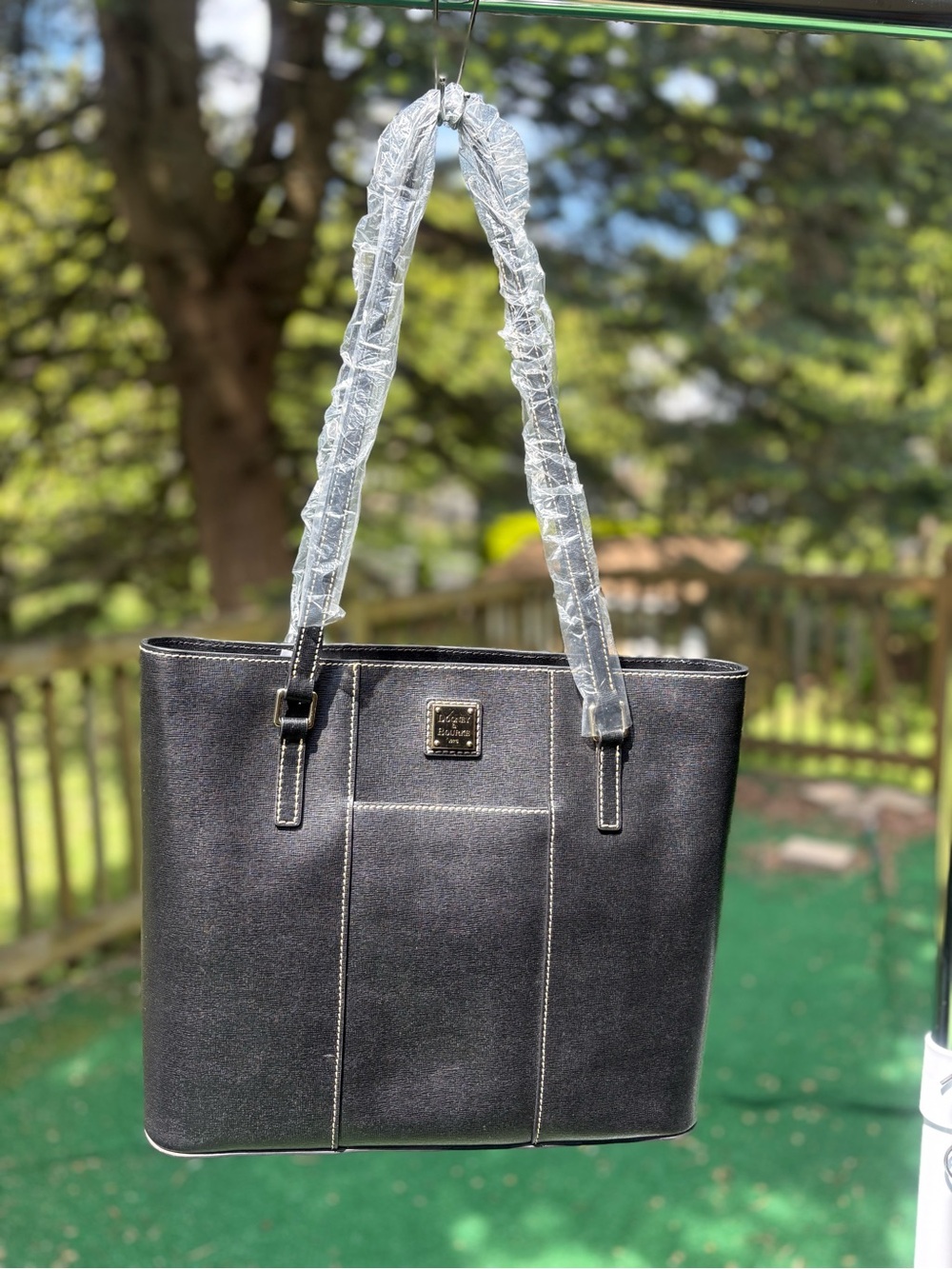 New Dooney and Bourke Black Saffiano Leather Lexington Tote